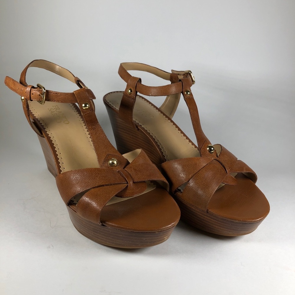 Franco Sarto Women’s Wedges Brown Leather 9.5